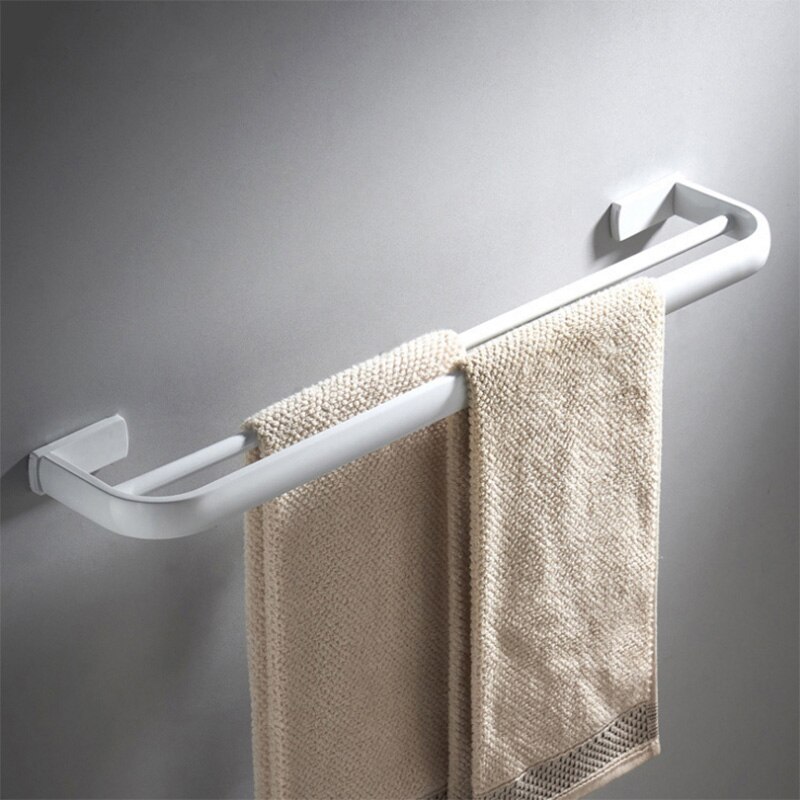 Toallero de baño blanco de latón , colgador de toallas doble montado en la pared, estante para Lavaroty, cocina, baño, Hotel, 57 CM: Blanco