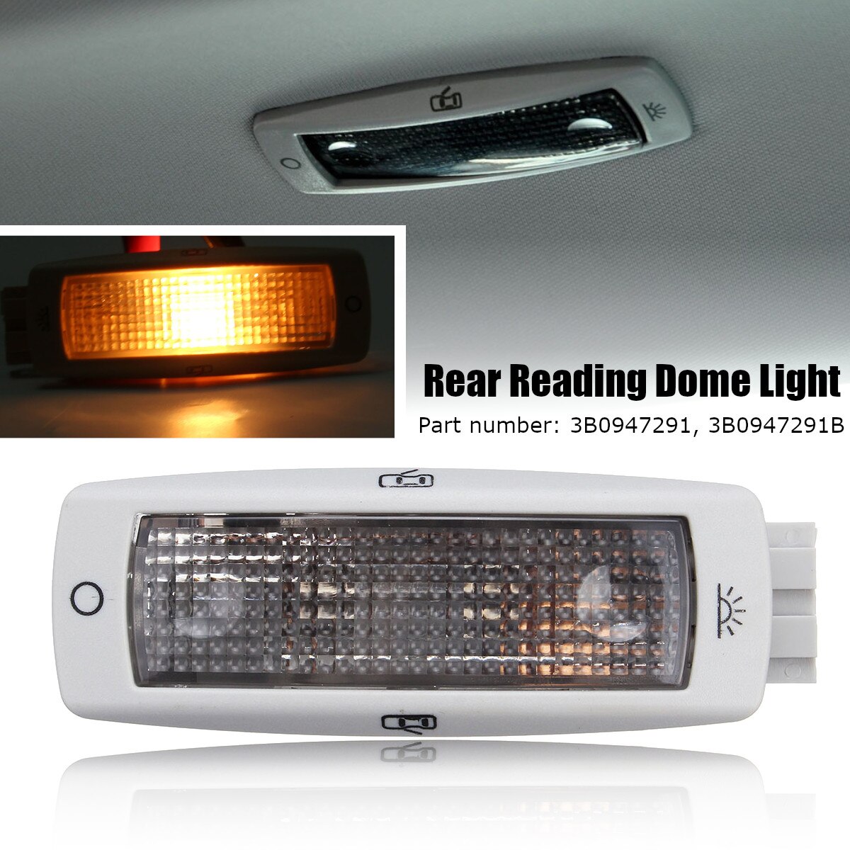 Rear Reading Map Dome Light Ceiling Lamp 3B0947291 3B0 947 291 B For VW Golf Passat Tiguan for Skoda Fabia Superb Seat Leon