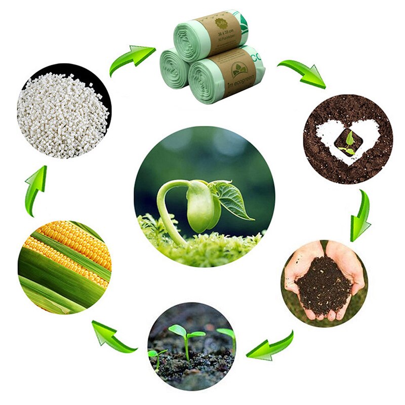 50pcs/roll Kitchen Compostable Bags Degradable Garbage Bags Environmental Protection Biodegradable Garbage Bags