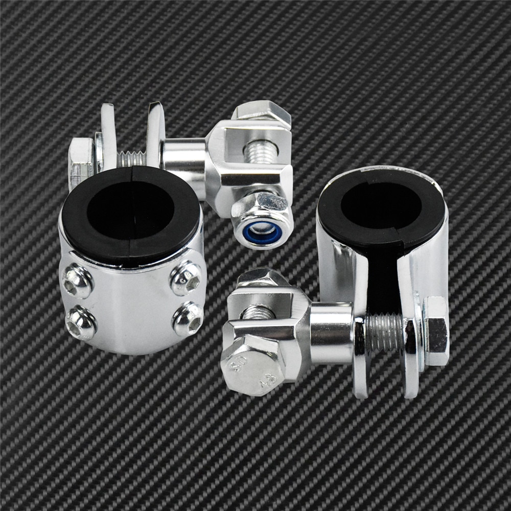 Motorcycle 32mm Highway Guard Footrest Foot Peg Mount Clamp kit Bracket Chrome For Harley Touring Dyna Softail Sportster XL