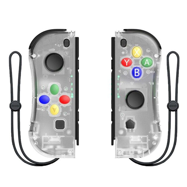 Gota de compras gampad para interruptor sem fio controlador l/r bluetooth gamepad para nintend switch ns alegria jogo punho para interruptor: Transparent white