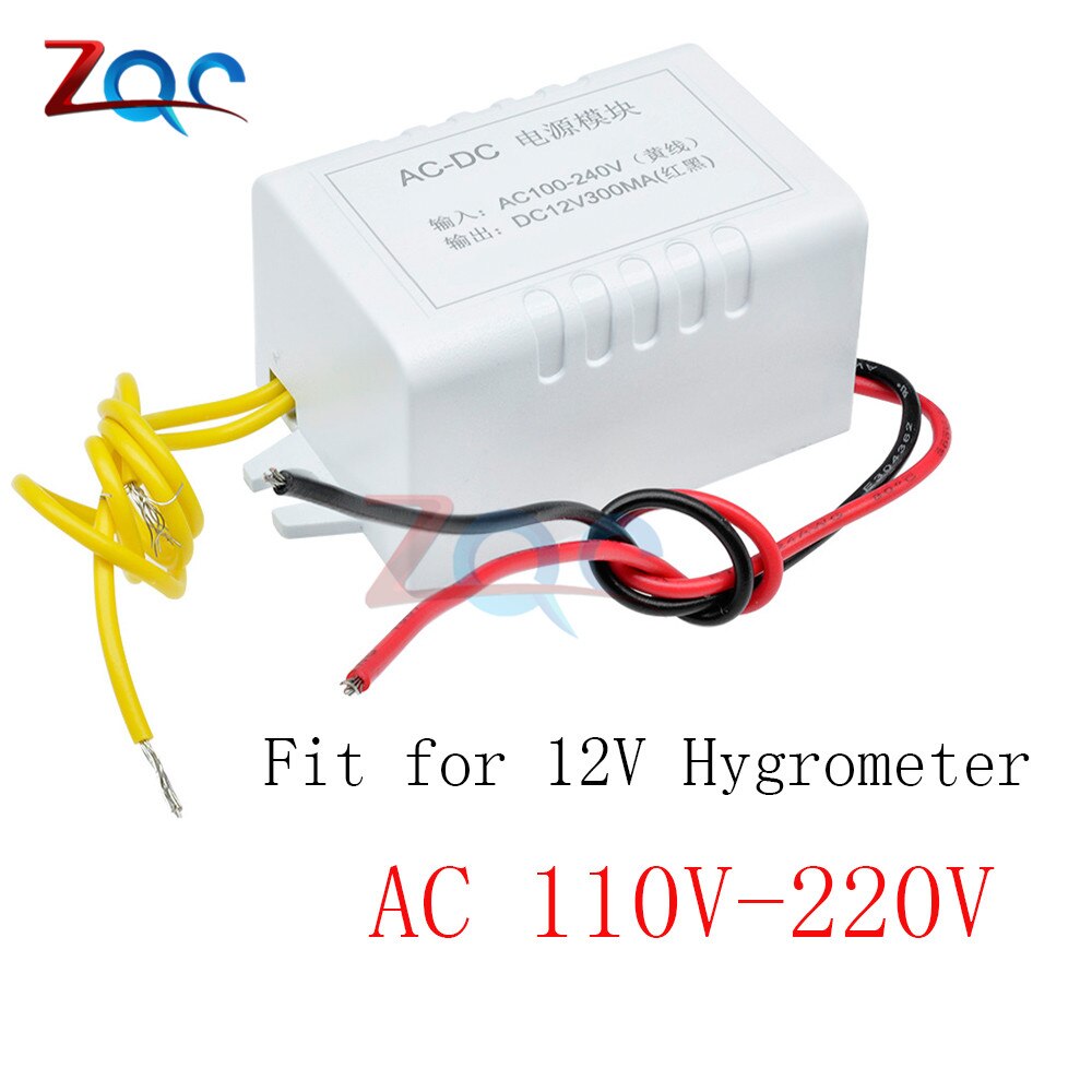 Mini Digital Humidity Controller AC 110V-220V DC 12V 24V Hygrometer Humidity Control Switch 0~99%RH Hygrostat w/ Humidity sensor: DC to AC Transformer