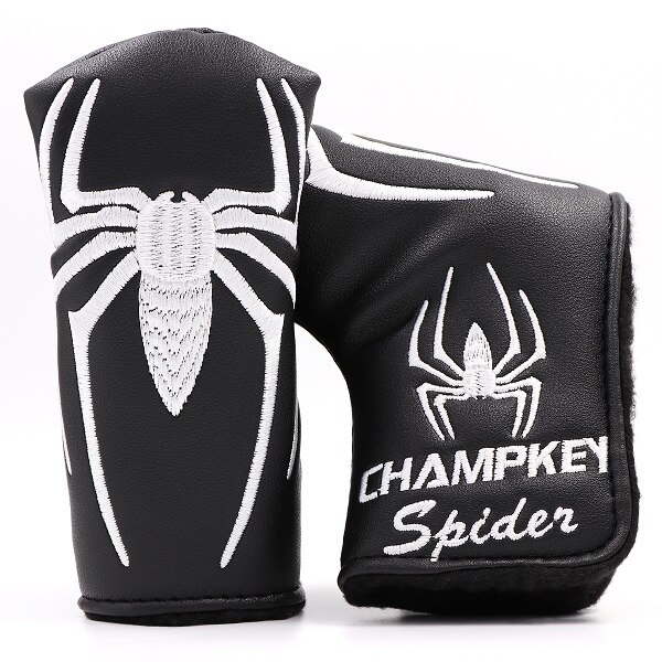 Spider with Silver Web Golf Putter Cover Headcover for Blade Golf Putter Red White Black Head Cover: Black