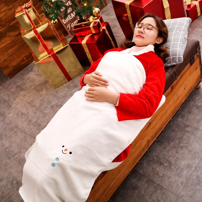 Fleece kerstpop deken rode kerstman cartoon sneeuwpop eland warme pop voor kind volwassene kantoor auto baby deken