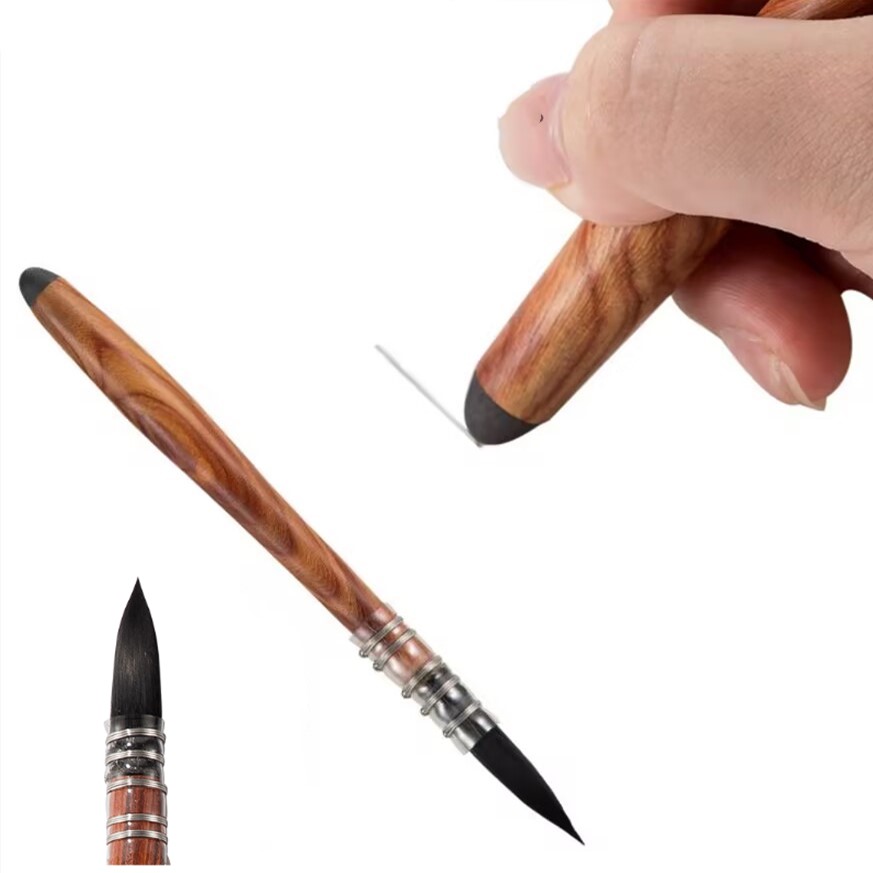 Cabezal de bolígrafo de fibra de nailon, pincel de acuarela, herramienta de arte, pintura al óleo, pluma de línea de gancho de borde, materiales de dibujo artístico para estudiantes: Transparente