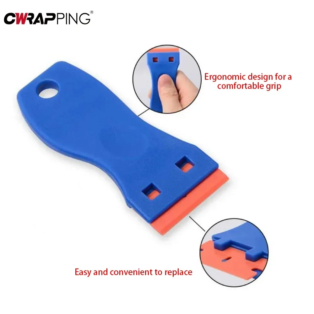 Plastic Razor Blade Scrapers Auto Glass with Blades Window Glue Remover Window Glass Clean Scraper Car Vinyl Wrap Tools Kit