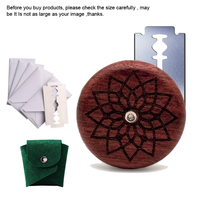 Wooden Bread Knife Razor Cutter with Storage Bag Round Bread Lame Dough Scoring Slashing Tool for DIY Sourdough Bread