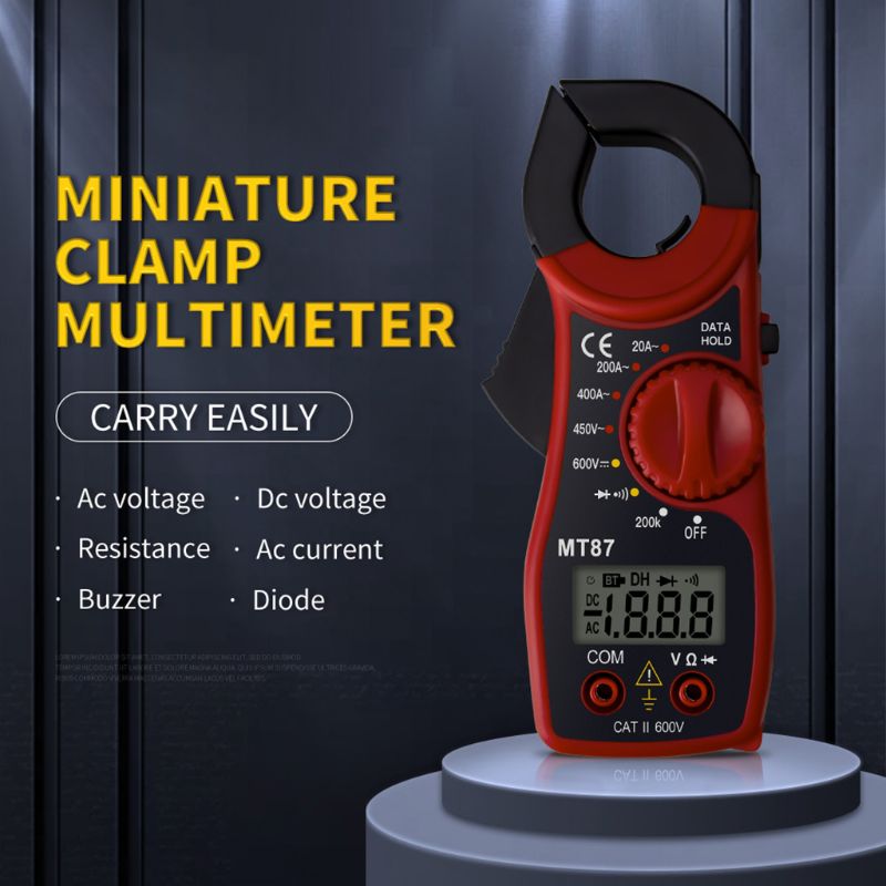Mt87 lcd digital klämmätare multimeter ac / dc amperemeter voltmeter motståndstest