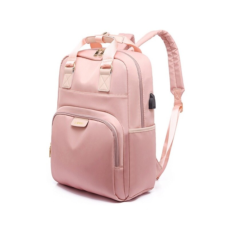 Laamei waterdichte laptoprugzak, damesrugzak, 13-15.6 inch rugzak, damesrugzak, oxford doek, zwart: Roze / 14 inch