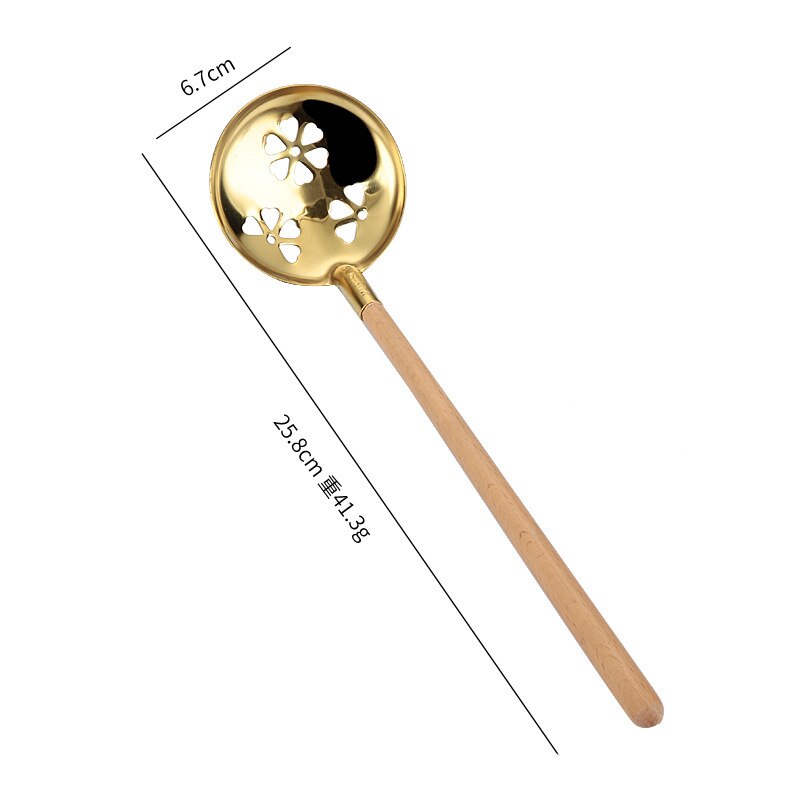 Stainless Steel Soup Spoon/Colander Durable Anti-Corrosion Kitchen Utensils Anti-scald and heat-insulation spoon Soup Pot: 04