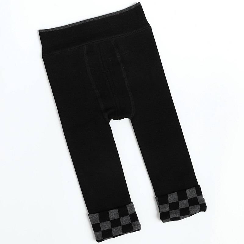 Mallas térmicas de terciopelo para niño y niña, pantalones de celosía gruesos y cálidos, pantalones infantiles para recién nacidos, accesorios para bebé: Black / XS(0-2 years old)