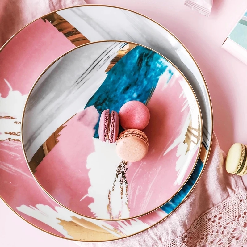 8 /10 inch ceramic plate cutlery steak salad dessert cake dessert tray cutlery serving platter plate sets ceramic plate set