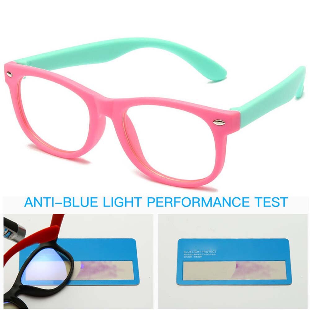 Anti Blue Light Kids Glasses Boys Girls Square Optical Frame Eyeware Computer Transparent Eyeglasses Candy Color Reading Glasses