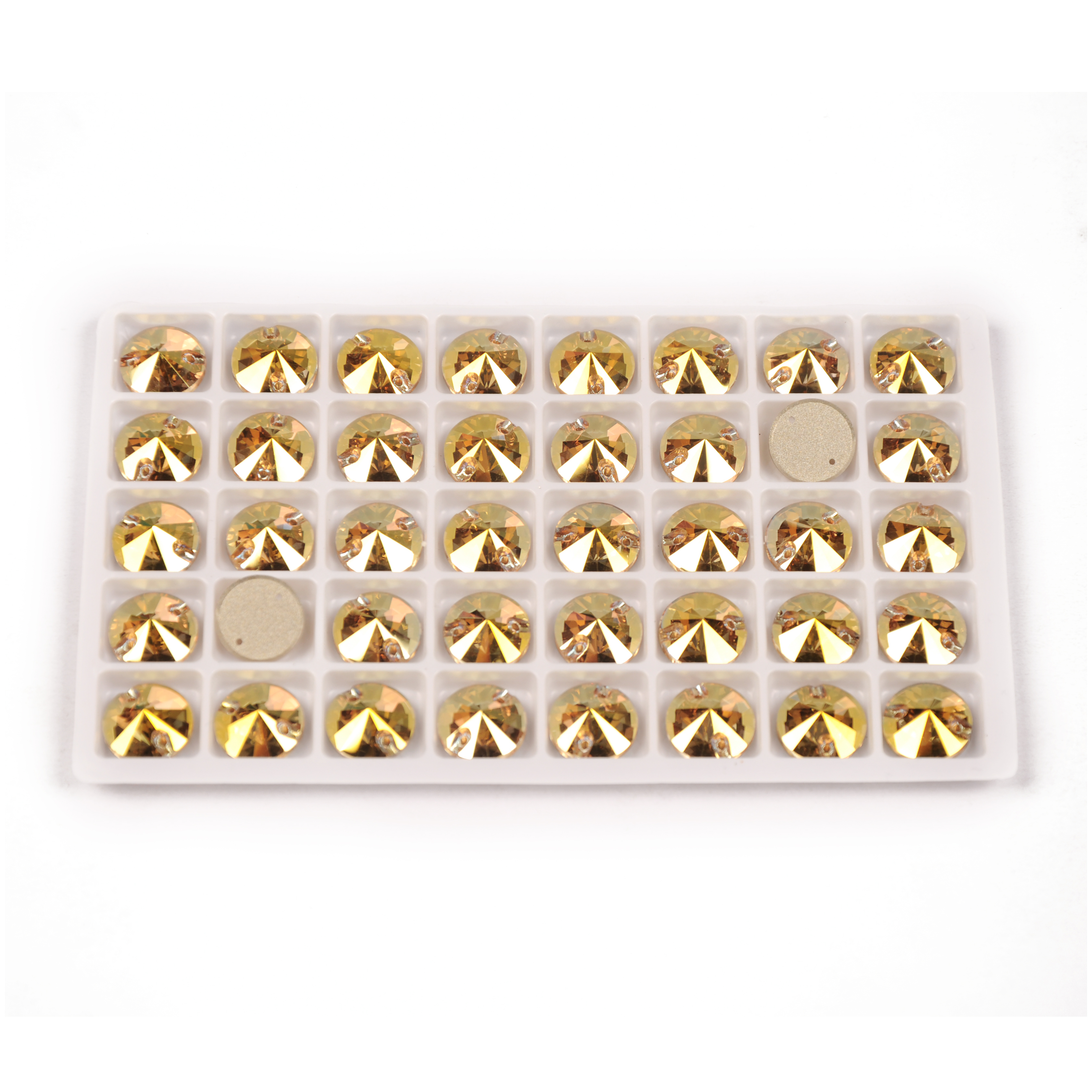 Yanruo Sunshine Naaien Strass Ronde Plakstenen Glas Stenen Gouden Glanzende Naaien Voor Badpak Kleren