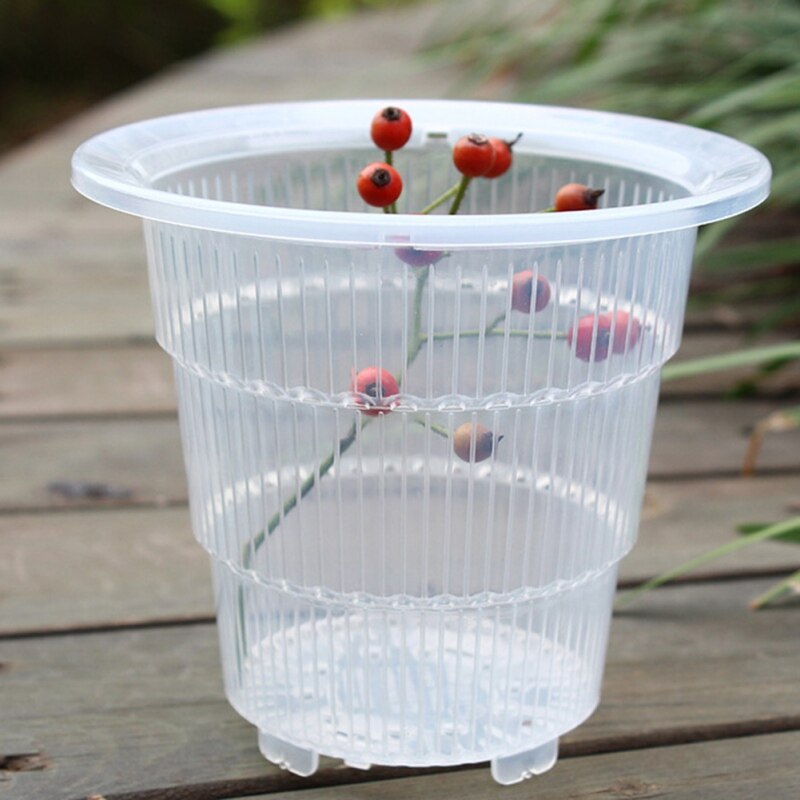 Clear Plastic Orchid Pots With Holes Durable Transparent Flower Pot Succulent Plants Fleshy Plant Container Garden Home Decor #1