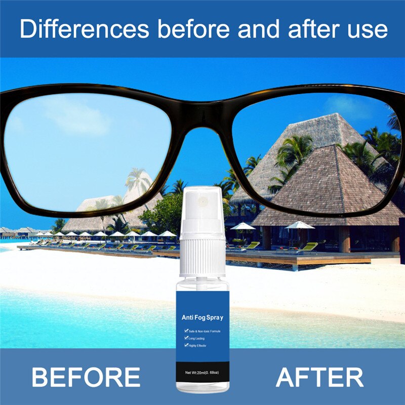 Anti Fog Spray for Glasses Safe for All Lenses Defogger for Safety Glasses Mirrors Windows Swim Goggles Eyeglass Lens