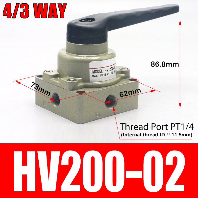 Manuel ventil/manuel kontakt/manuel retningsventil/manuel styringsluftventil hv -02 hv-03 hv-04 trevejs firevejsventil: Gul