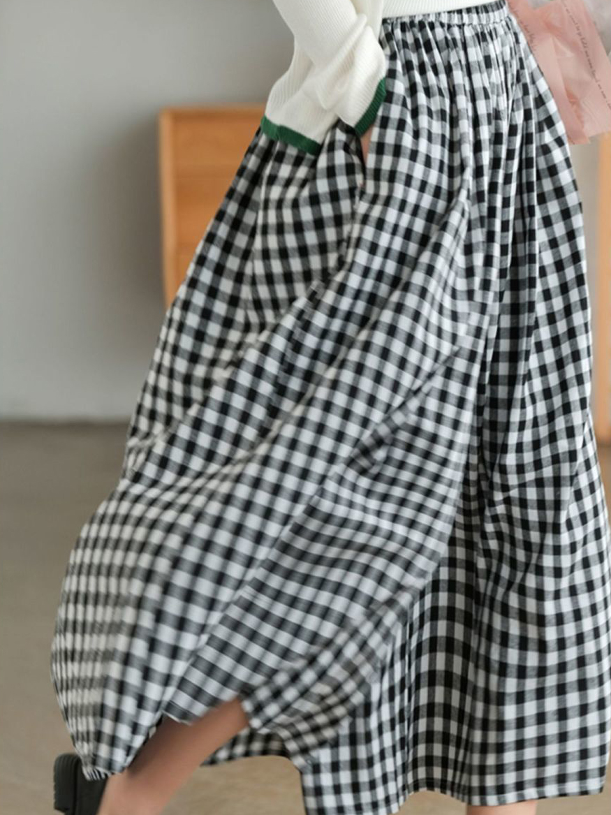 Woman Dress Plaid Pants Thin Cotton Linen Wide Leg Trousers Women Summer High Waist Baggy Jogger Pants Sweatpants: 4XL / dark blue