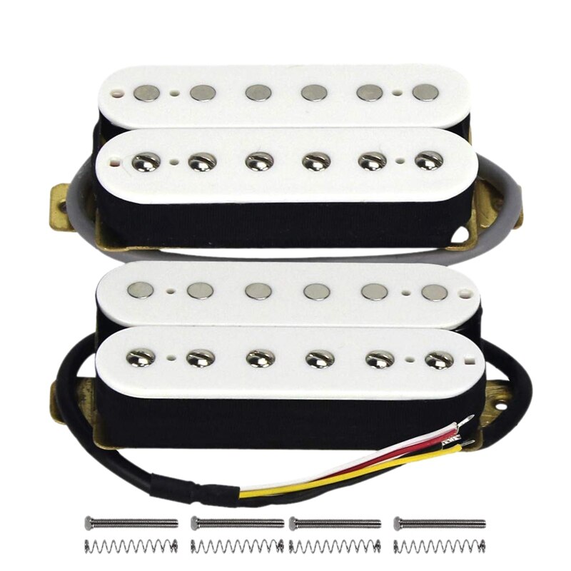 High Output Alnico V Guitar Pickup Double Coil Humbucker Pickups Neck and Bridge Set White: Default Title