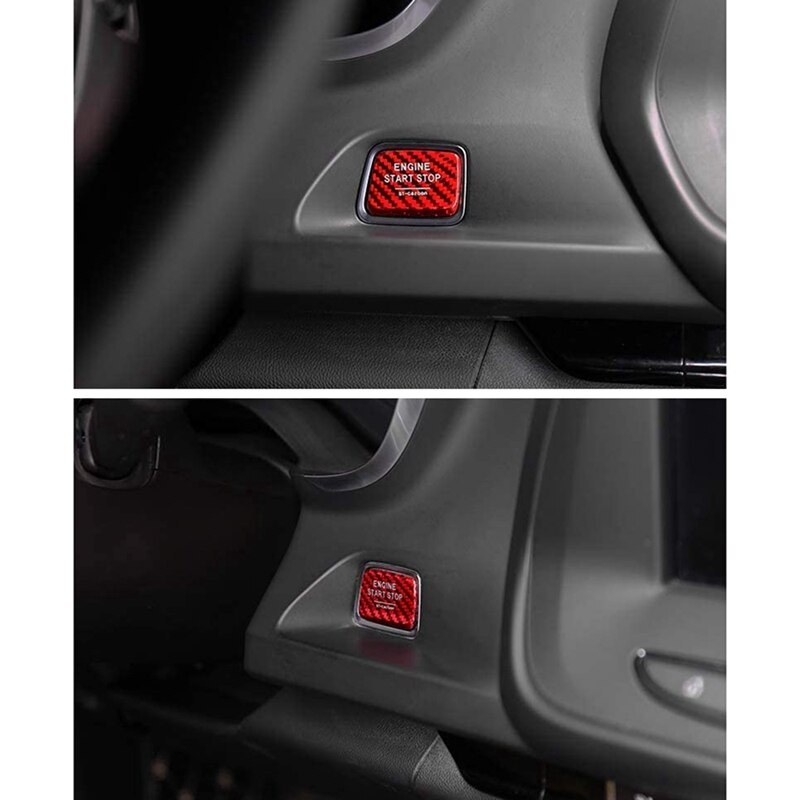 Carbon Fiber Engine Ignition Start Stop Push Button Cover Trim Sticker for Chevrolet Chevy Camaro