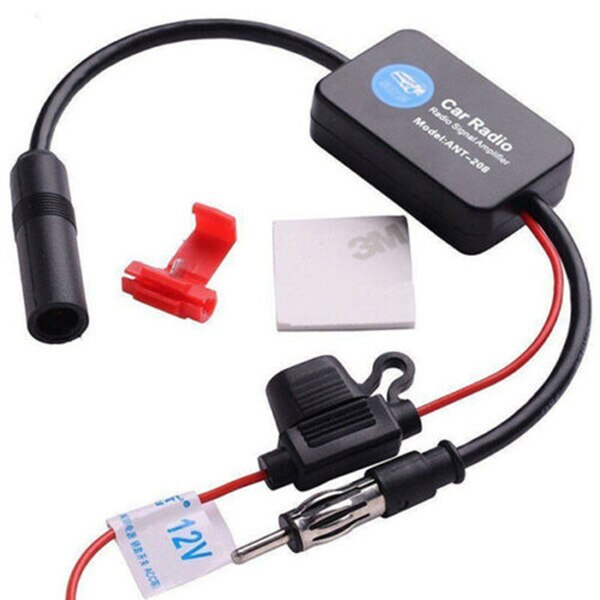 Auto FM AM Radio Stereo Signal Antenna Aerial Signal Amplifier Booster 12V Signal Enhancement Equipment F-Best: Default Title