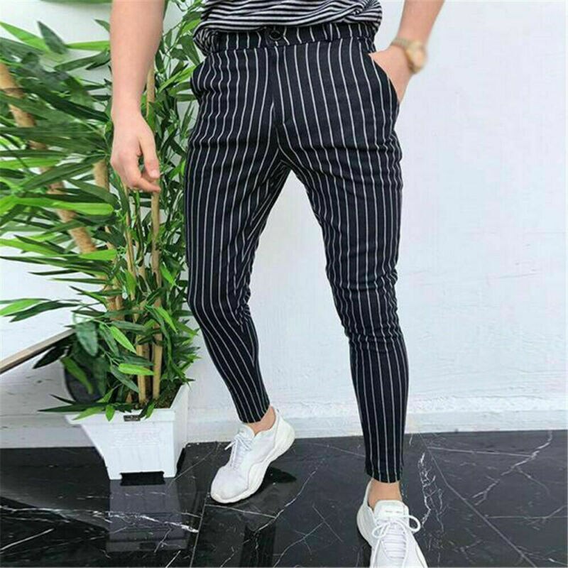 Mænd casual bukser slim fit skinny business formelt jakkesæt kjole bukser slacks bukser
