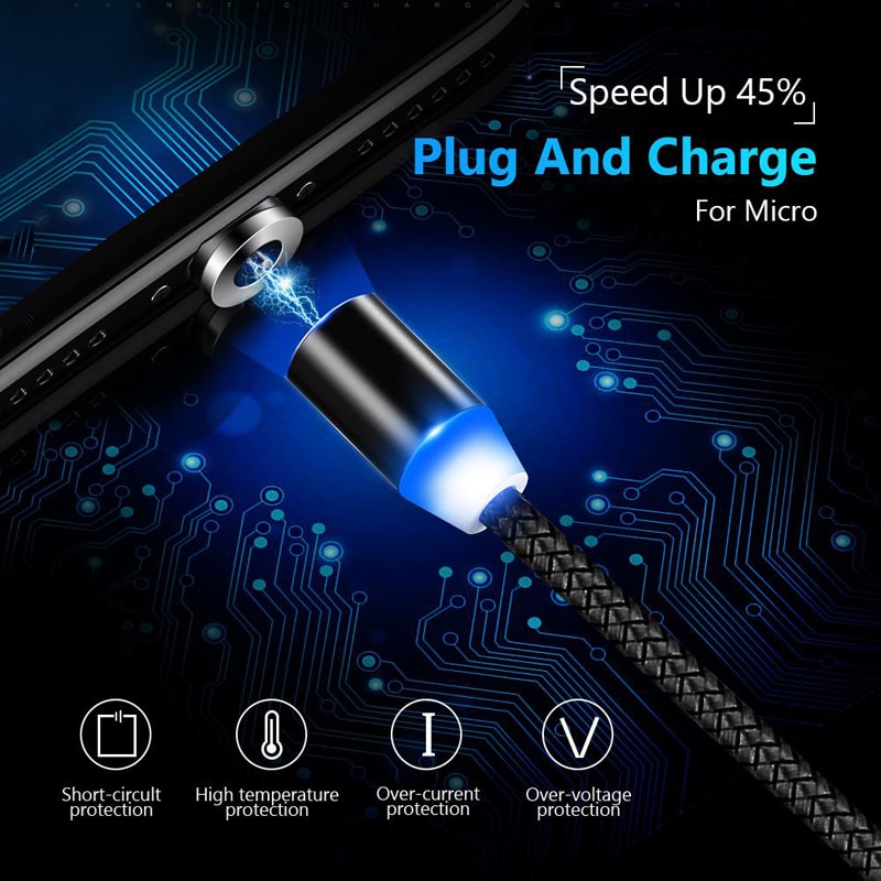 Dual USB Quick Charge 3.0 Car Charger Magnetic Micro USB Cable For Huawei Honor 8X 8S 8A 8C 7X 7S 7A 7C 6X 5X 6C Phone Charger