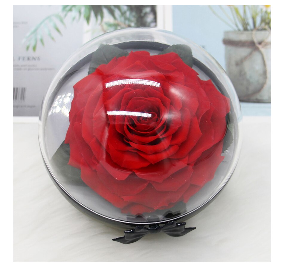Bola de cristal, flor Artificial, de boda, simulación, vida duradera, rosas, bola, en forma de corazón, multicolor opcional