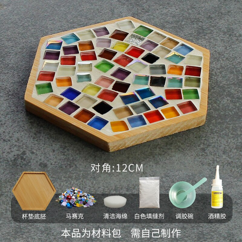 Sous-verre en mosaïque pour bricolage, emballage de matériaux Semi-finis, manuel, , Support de coussin de Pot, Collage carré, artisanat en bambou: K
