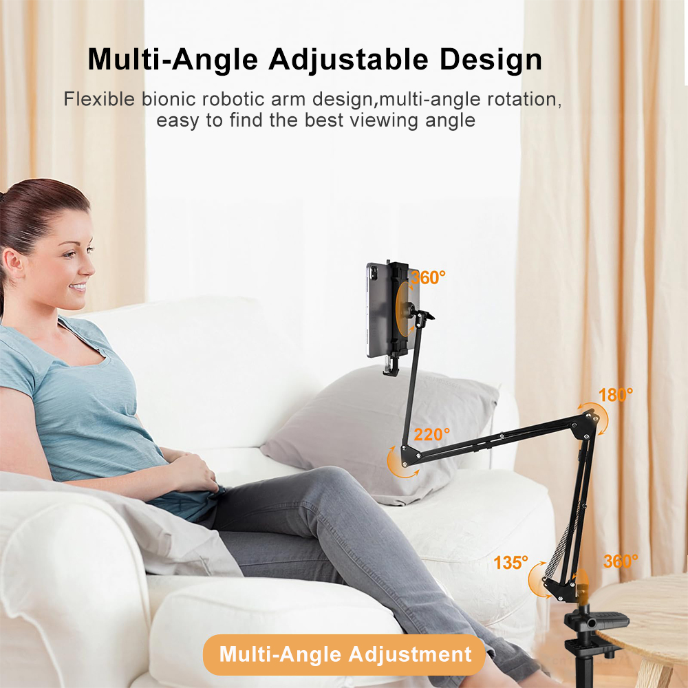 Tablet Bracket For iPad Stand 360° Rotating Adjustable Bed Tablet Mount Stand For 4-12.9 inch Tablet Holder Stand