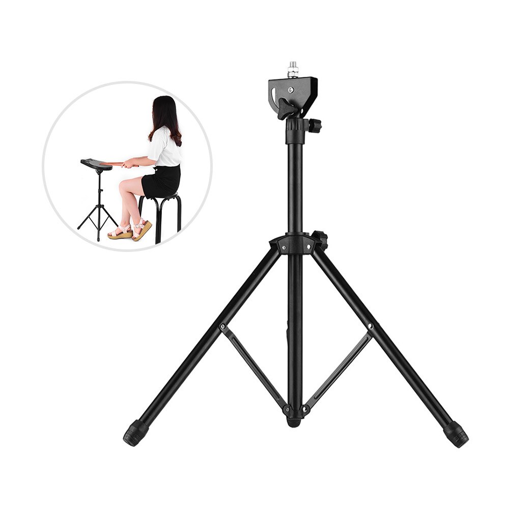 Trumplatta metallstativ 8mm skruvkopplingar 46cm-79cm justerbar höjd för 8-10 tums övningsplatta för trumman med bärväska