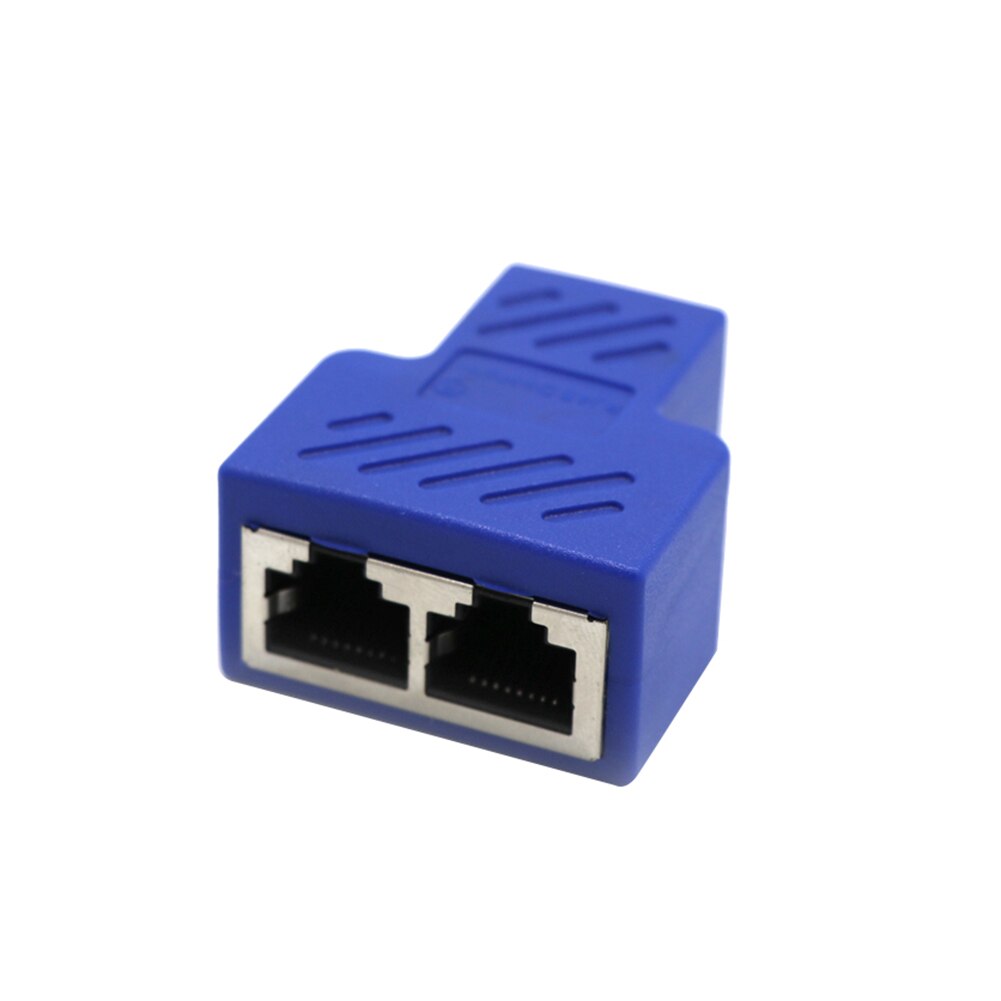 1 to 2 Dual Female Ports CAT5/6/7 RJ45 Splitter LAN Network Internet Adapter 1 to 2 RJ-45 Network Adapter Stable Signal Universa: Blue