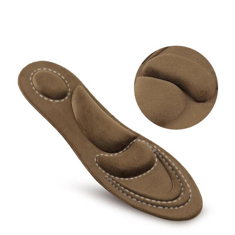 Semelles orthopédiques en daim 4D, mousse à mémoire de forme, Support d&#39;arc, chaussures de soins pieds plats, coussinets orthopédiques