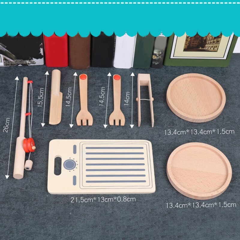 per bambini Da Cucina in Legno di Pesca 2-in-1 Casa Del Gioco Del bambino 1-2-3 Anni di Età giocattoli educativi