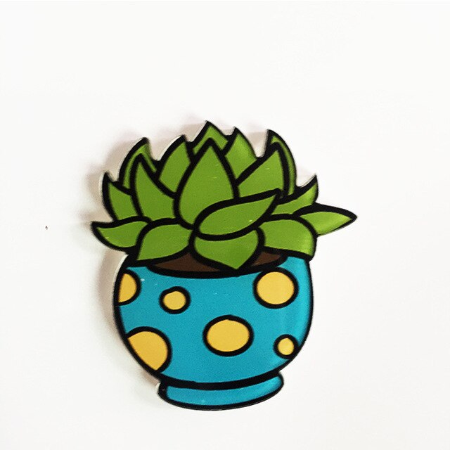 1 Stks/set Cartoon Cactus Bonsai Broche Acryl Badges Pictogrammen Op De Rugzak Pin Badge Decoratie Badges Voor Kleding Diy: H