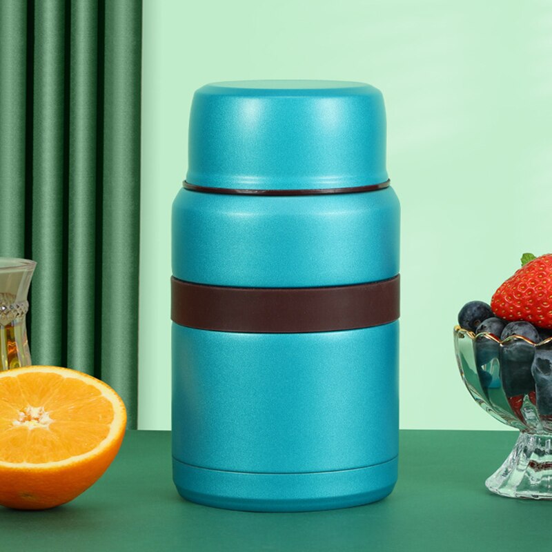 Roestvrij Staal Voedsel Thermos 12-24 Uur Vacuüm Lunchbox Thermo Container Soep Pot Geïsoleerde Thermosflessen: HE101-blue-500ML