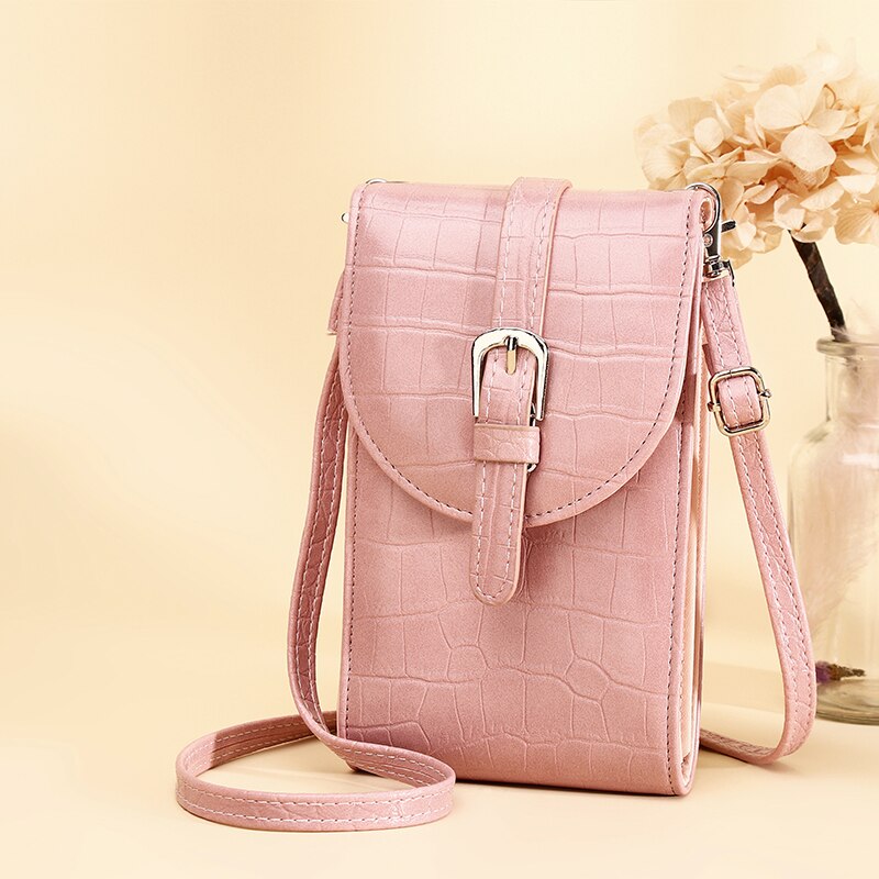 Sac de téléphone à bandoulière pour femmes, petit portefeuille pour dames, porte-cartes, , Mini bourse pour téléphone portable: Pink