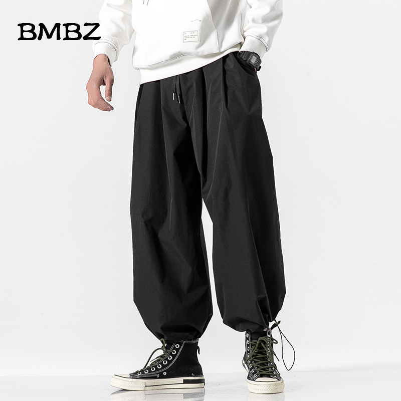 Japanska streetwear lösa byxor vida ben sommar tunna herr haremsbyxor hip hop harajuku joggingbyxor manliga svarta byxor herr