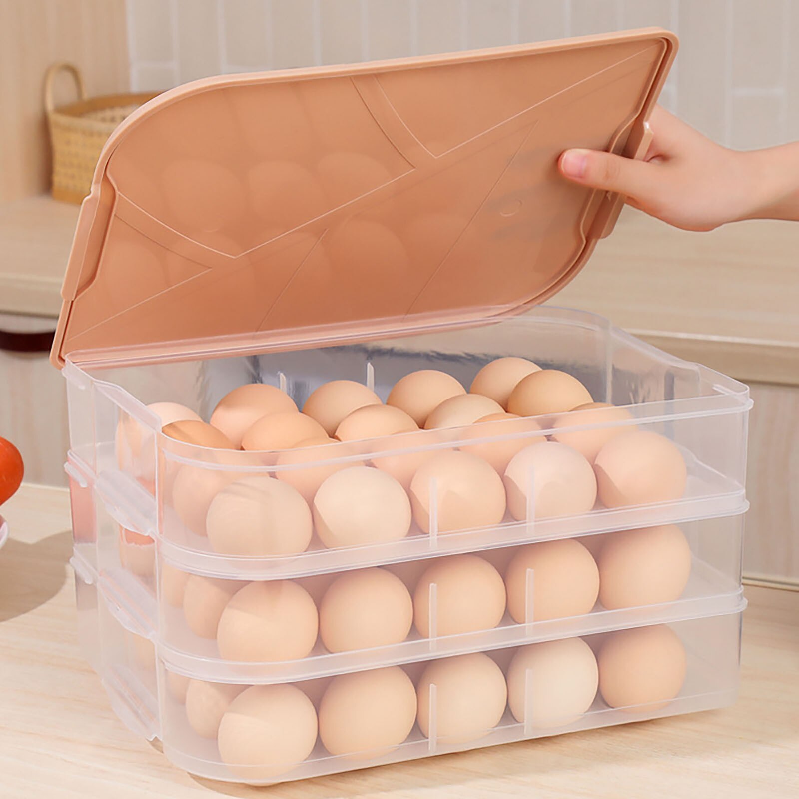 Keuken Eieren Rack Opbergdoos Koelkast Organizador Grote Capaciteit Organisator 20 Compartiment Eieren Doos