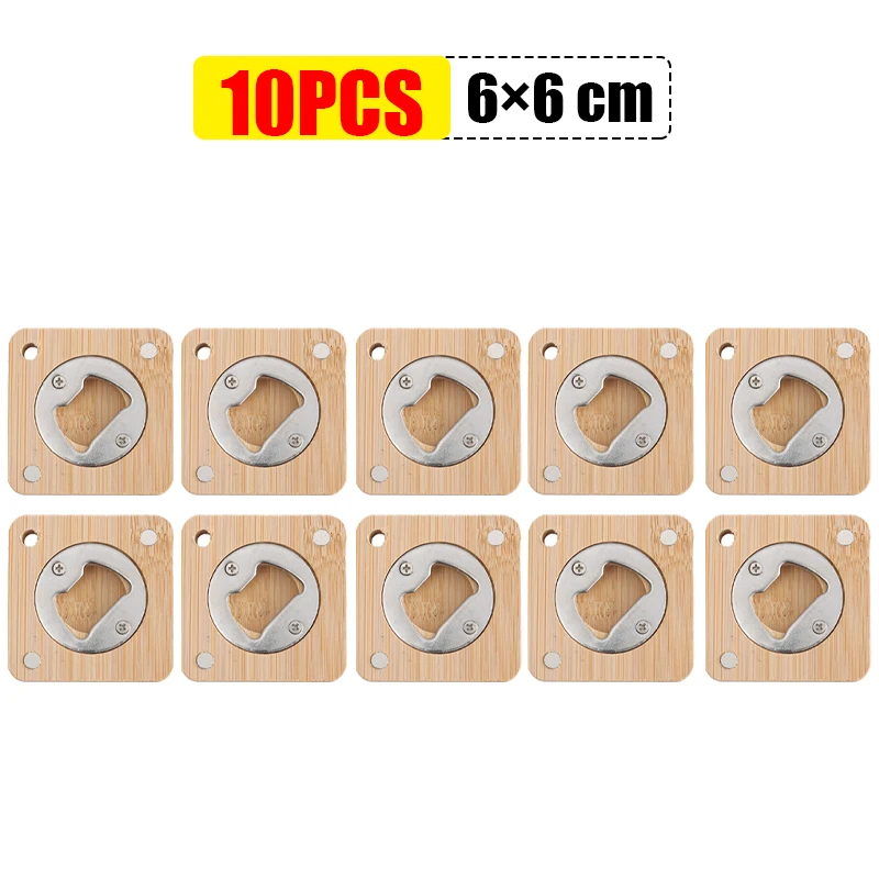 1/10 szt. Okrągłe bambusowe otwieracze robić butelek Przenośny magnes na lodówkę Otwieracz Narzędzie barowe robić domu Kuchnia Barowe upominki Otwieracze robić butelek: Różowy