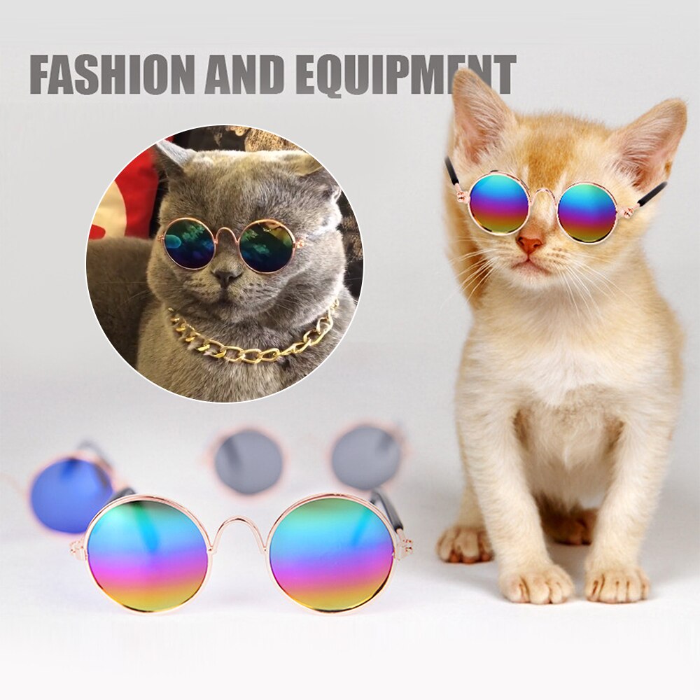 1pc dejlige kattekattebriller hundebriller kæledyrsprodukter til lille hundkat øje-slid hundesolbriller fotos tilbehør til kæledyr