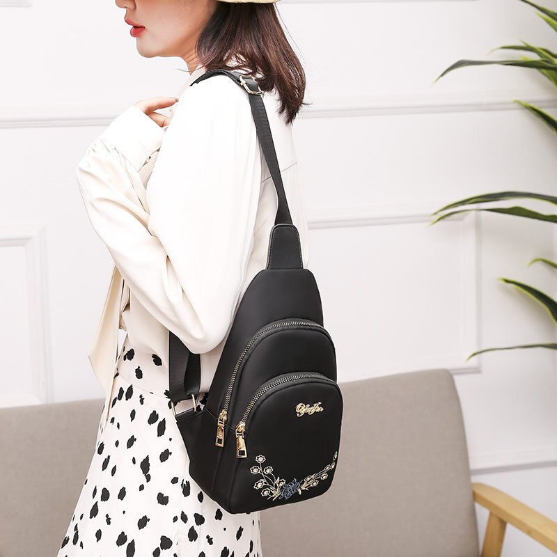 femmes broderie poitrine sac 3 en 1 étanche Sport sacs à bandoulière petits sacs à dos bandoulière pour adolescentes