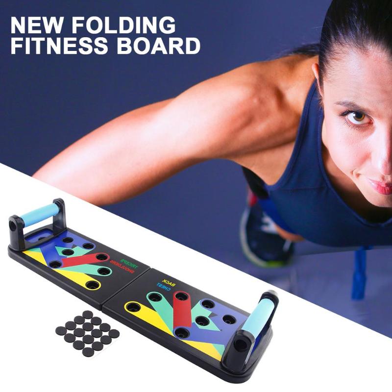 Foldbart multifunktionelt push-up rack board abdominal muskel træningsudstyr træning gym hjemme træningstavle