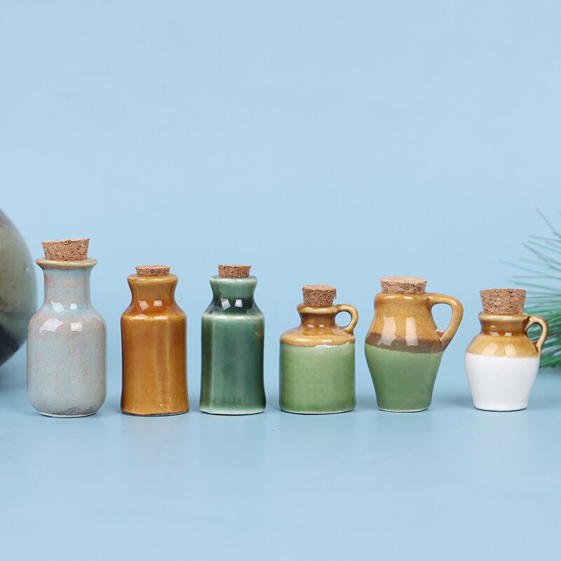 1:12 Dollhouse Miniatuur Keramiek Jar Kruiden Jar Keuken Speelgoed Home Decor