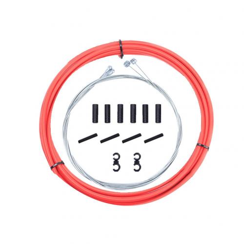 Bike Bicycle Front Rear Inner Outer Wire Brake Shifter Gear Derailleur Hose Housing Cable Kit MTB Road Bike Bicycle: Red