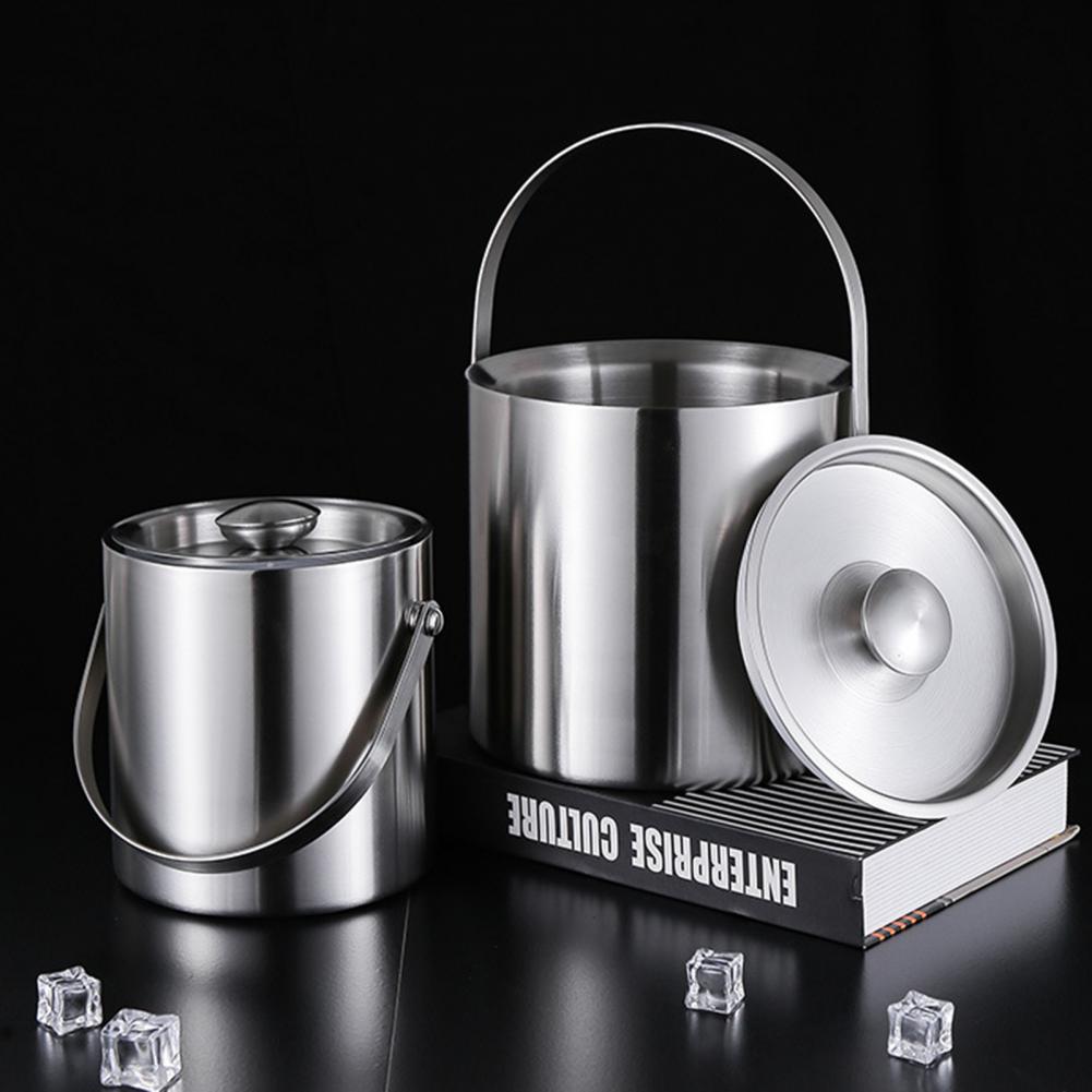 2L/3L Ice Bucket Temperature Resistant Thickened Smooth Surface Ice Cube Container Bucket with Lid for Party