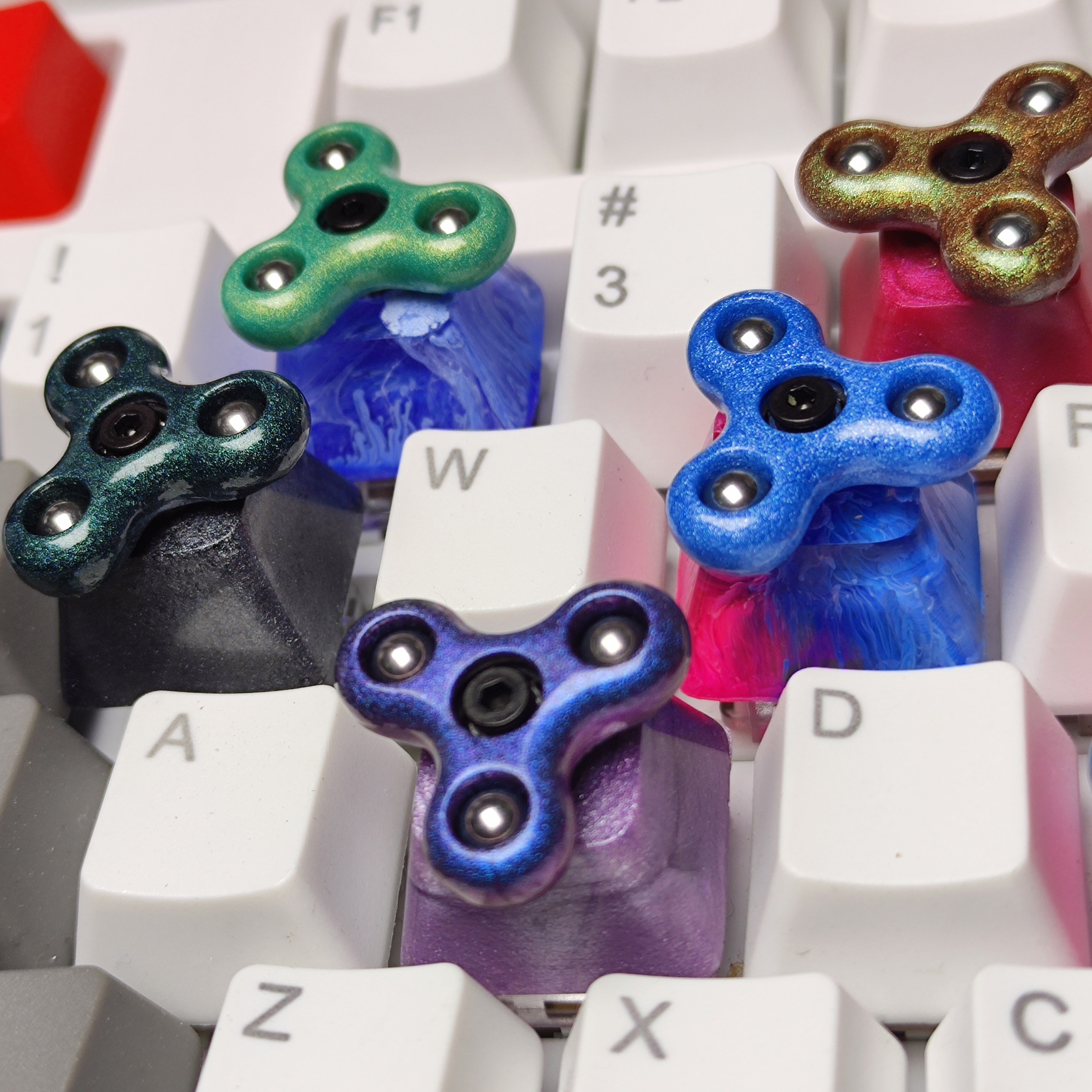 Keycap Personality Fidget Spinner Resin Keycap For Cherry Mx Switch Mechanical Gaming Keyboard Blue Black Keycaps 1pc