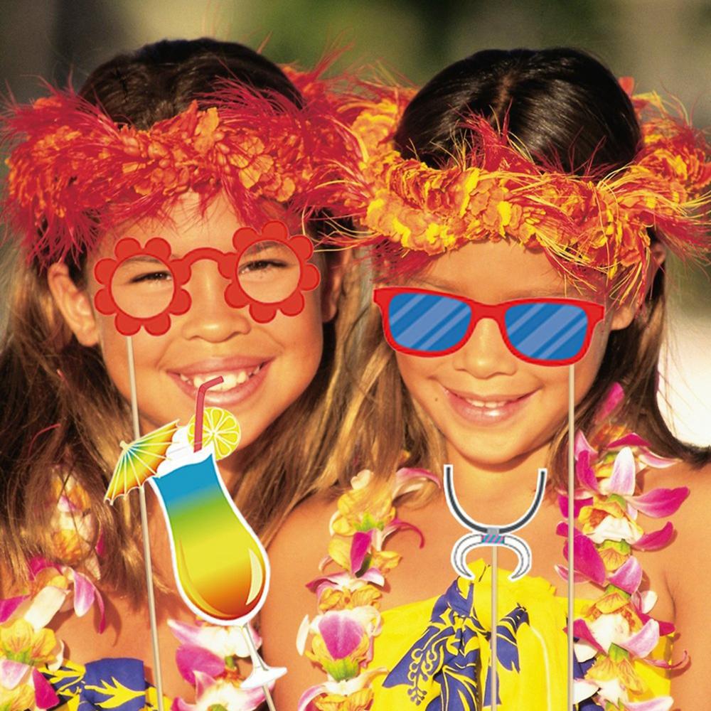 Hawaii fotoboks rekvisitter luau flamingo rekvisitter sommer strand fest fødselsdag hawaiisk bryllup fotoband rekvisitter fest indretning tropisk