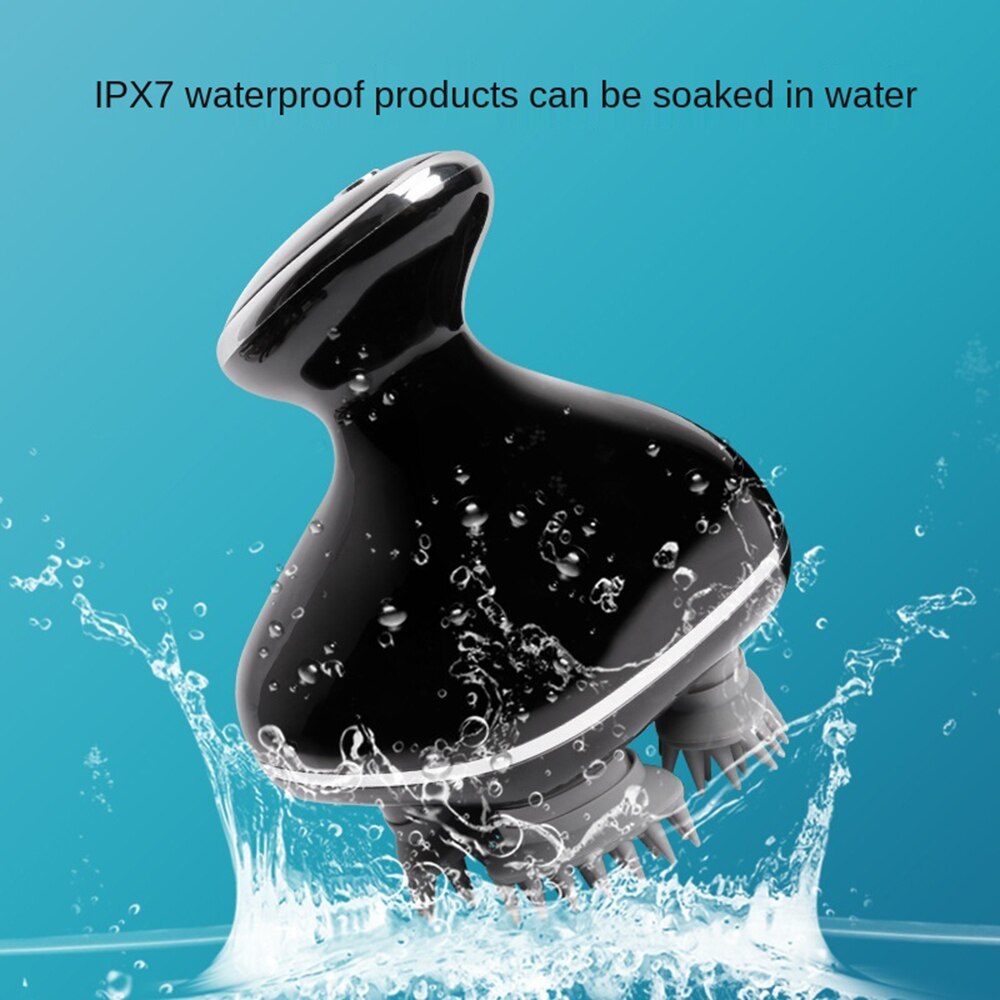 Elektrisk hovedbundsmassage 3d stereo afslapning stimulerer blodcirkulationen forhindrer hårtab vandtæt bærbar massager til kroppen