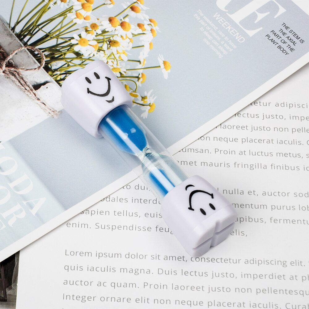 Brushing Timer Smiley Sand Timer For Brushing Kids Teeth Cartoon Smile Hourglass Brushing Timer 2 Minutes Blue